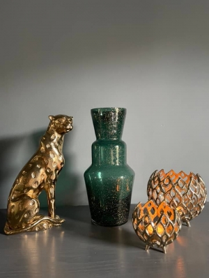 Green & Gold Speckle Vase Image