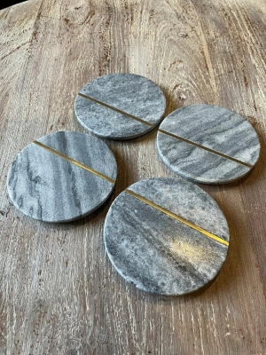 4 Grey Marble Coasters Image