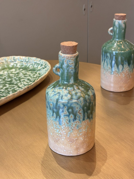 Green Oil Bottle (handmade) Image