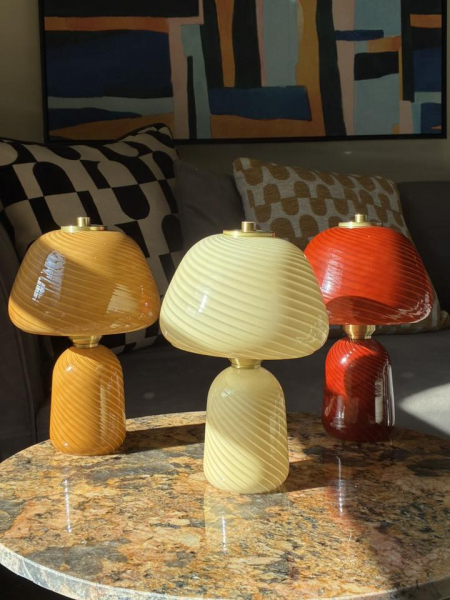 Cream Glass Lamp Image