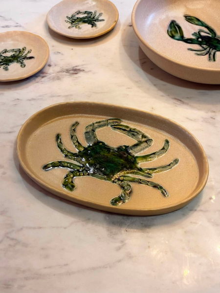 Crab Oval Dish Image