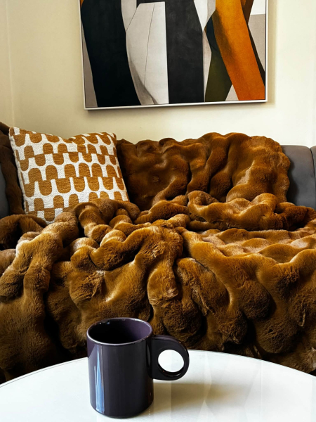 Ultimate Throw Faux Rabbit Burnt Honey Image