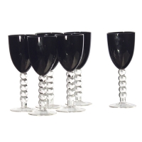 S/6 BLACK WINE GOBLETS Image