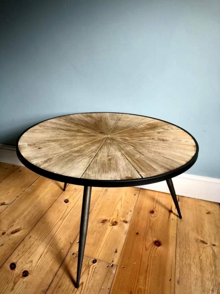 Iron & Washed Wood Coffee Table Image
