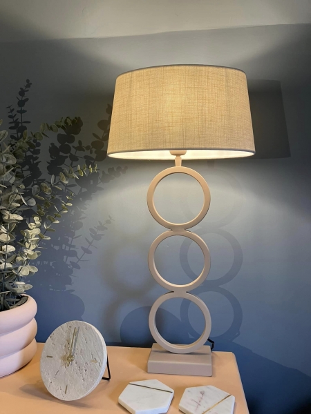 Beige Circles Lamp & Shade Image