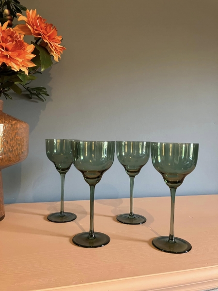 Green Wines Glasses Image