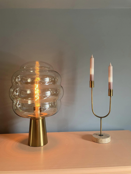 Bubble Amber Glass Lamp Image