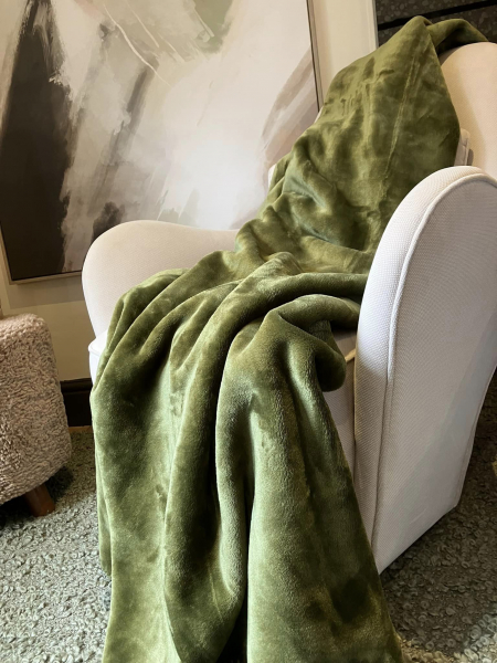 Olive Green Throw Image